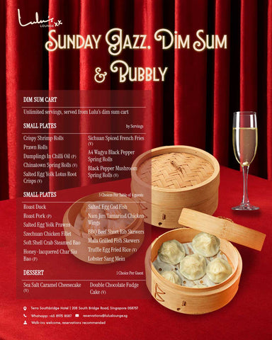 Sunday Jazz Dim Sum Brunch for 4 Guests