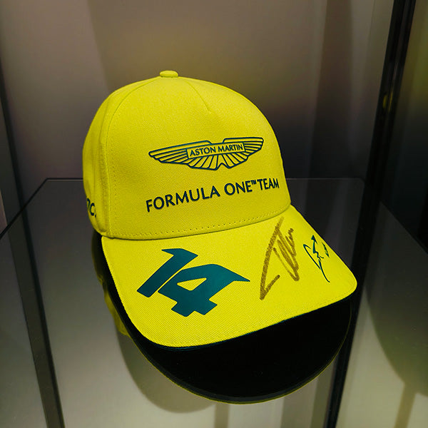 Fernando Alonso Autographed BOSS Aston Martin F1 team Cap