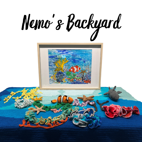 Nemo’s Backyard (Painting and Crochet Throw)