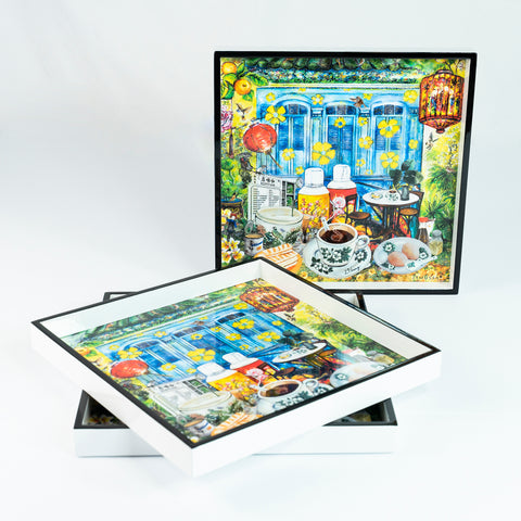 White Lacquer Tray - Traditional Breakfast in Singapore Kopitiam #2