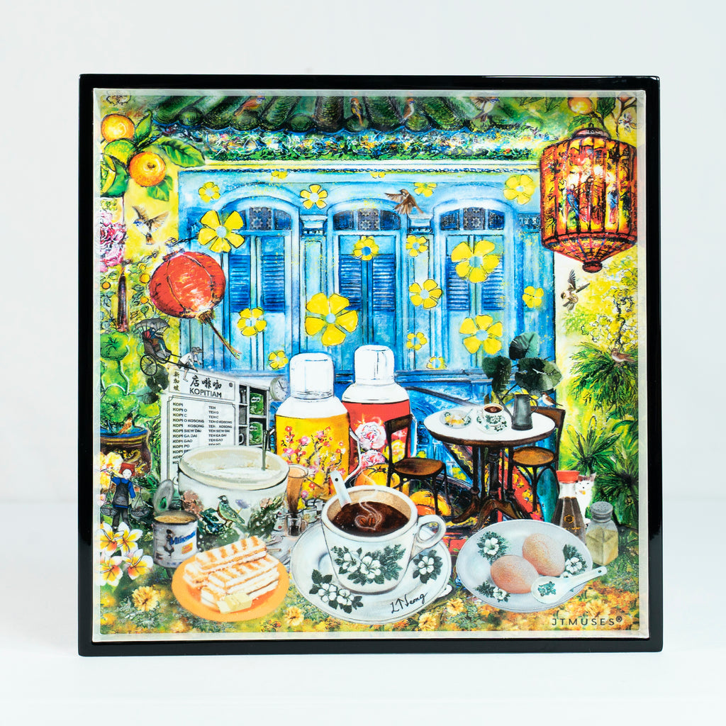 White Lacquer Tray - Traditional Breakfast in Singapore Kopitiam #2