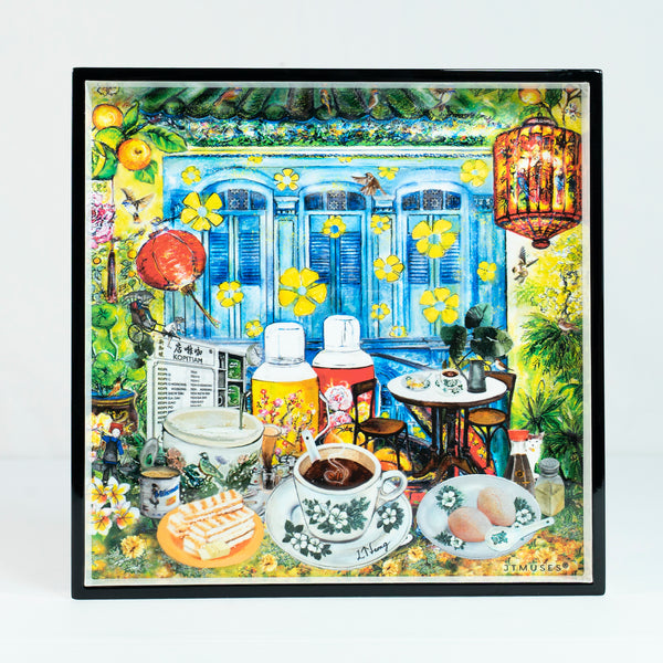 White Lacquer Tray - Traditional Breakfast in Singapore Kopitiam #2