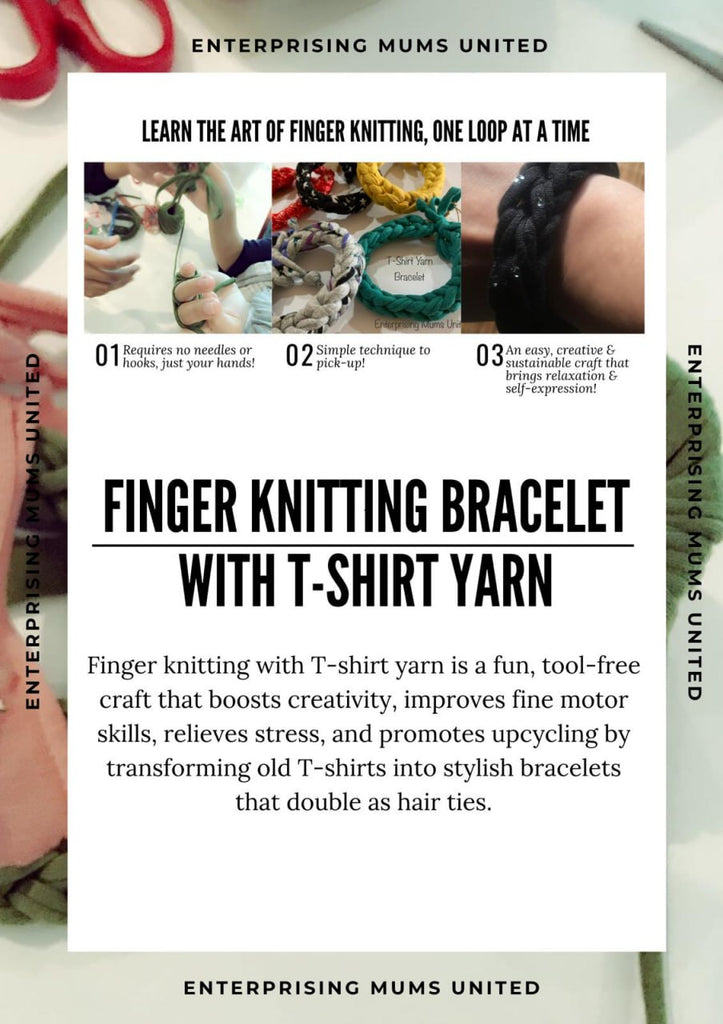 Finger Knitting Bracelet with T-Shirt Yarn Workshop (5 PAX!)