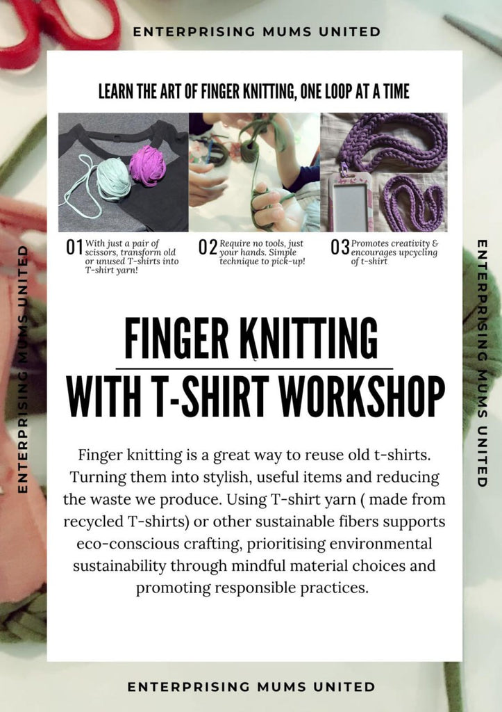 Finger Knitting with T-Shirt Yarn Workshop (5 PAX!)