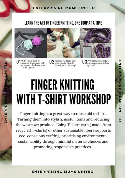 Finger Knitting with T-Shirt Yarn Workshop (5 PAX!)